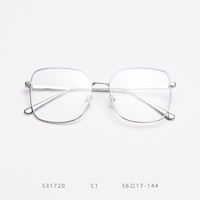 Oversized Full Frame Glasses Alloy Square Optical Spectacle Plain Lens 139MM