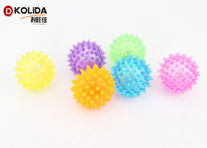 Rubbery Squeezable Glow In The Dark Dog Ball Bouncy Led Ball Approximately 2.5 Inches
