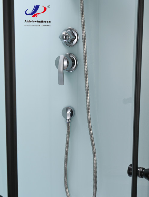 Modern Design Sliding Shower Doors Tempered Glass Matt black Frame Shower Pods Cabins