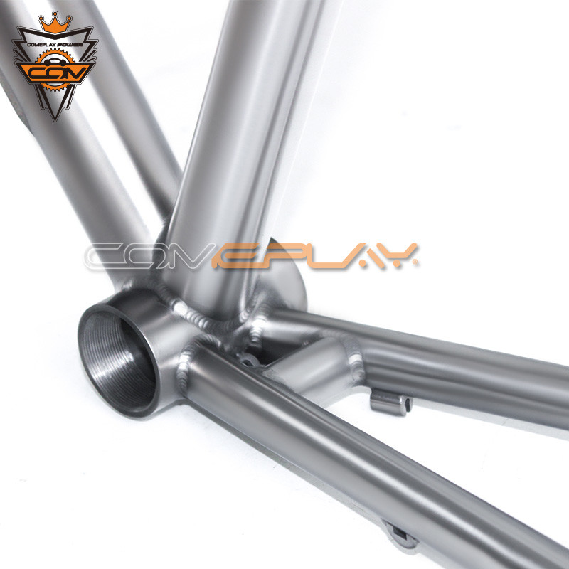 Wide Tire Road Titanium Bike Frame Hand Brush Ti3AL2.5V Ti6Al4V Material