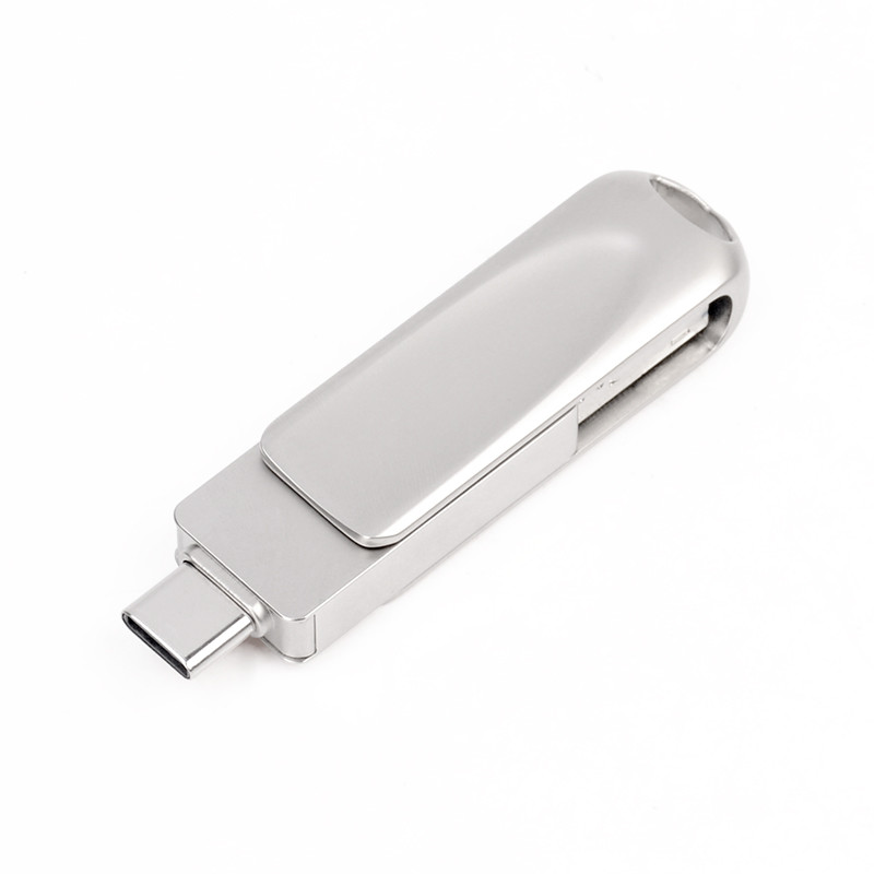 Silver TYPE C usb 3 in one featuring USB 2.0 USB 3.0 And Type C Connector