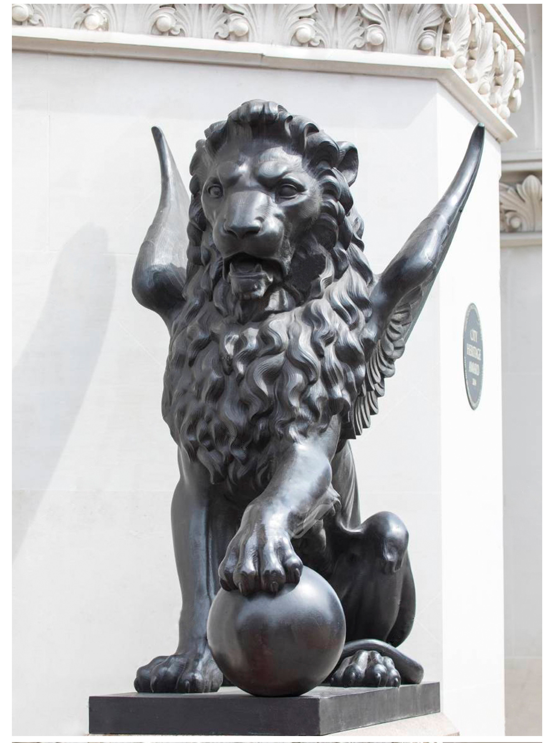 160cm Large Bronze Lion Statue Outdoor Metal Animal Decoration