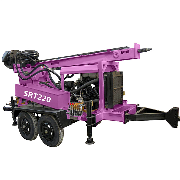 Portable Hydraulic Water Well Drilling Machine Trailer Mounted Water Well Drilling Rig