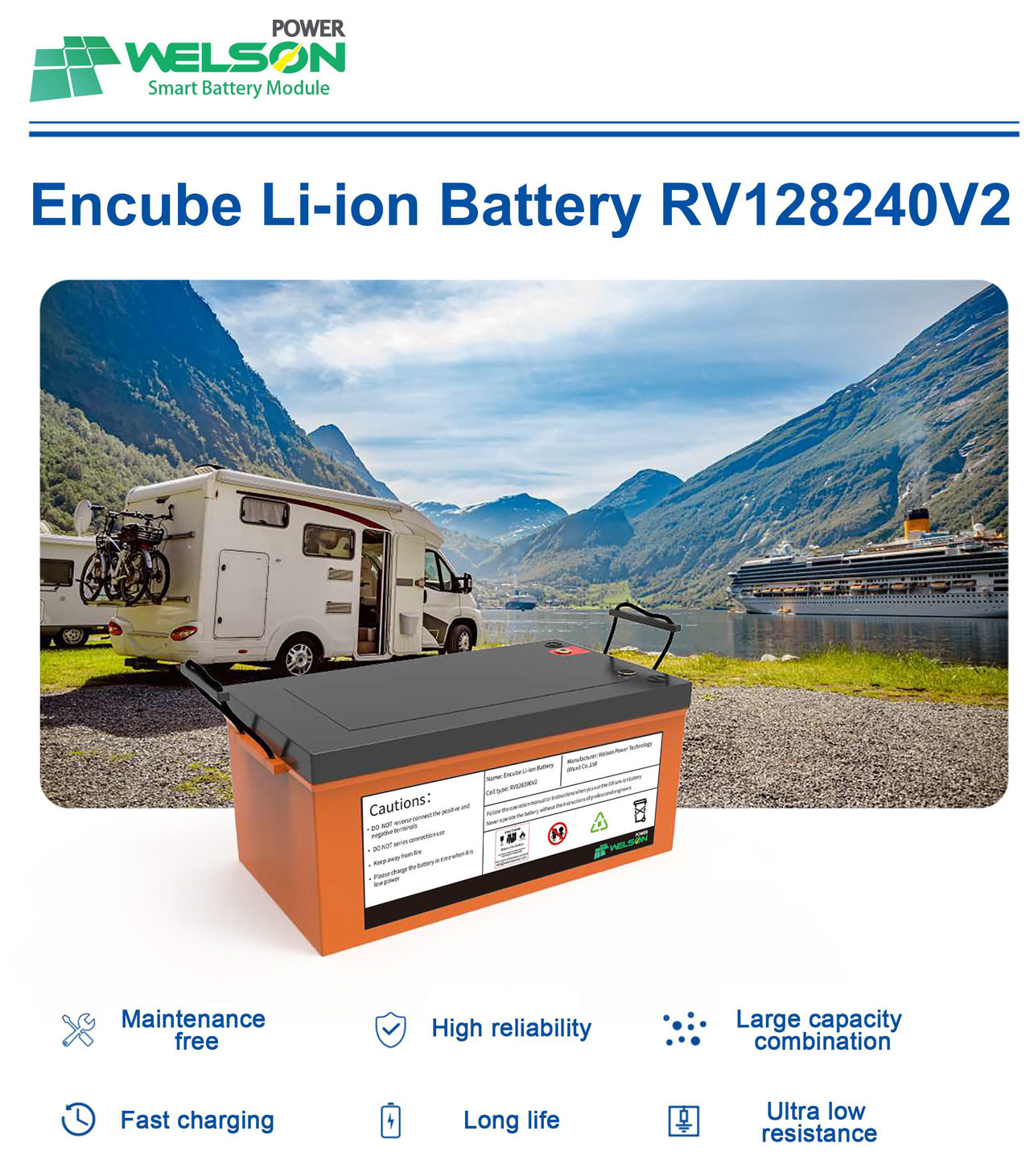 12.8V 100AH Rechargeable Lifepo4 Battery For Rv Replace SLA Lead Acid