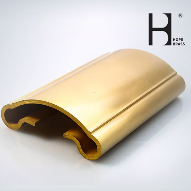 Brass Staircase Handrail Contemporary Metal Railing For Restaurant And Hotel Brass Copper Alloy Extruding Profiles ODM