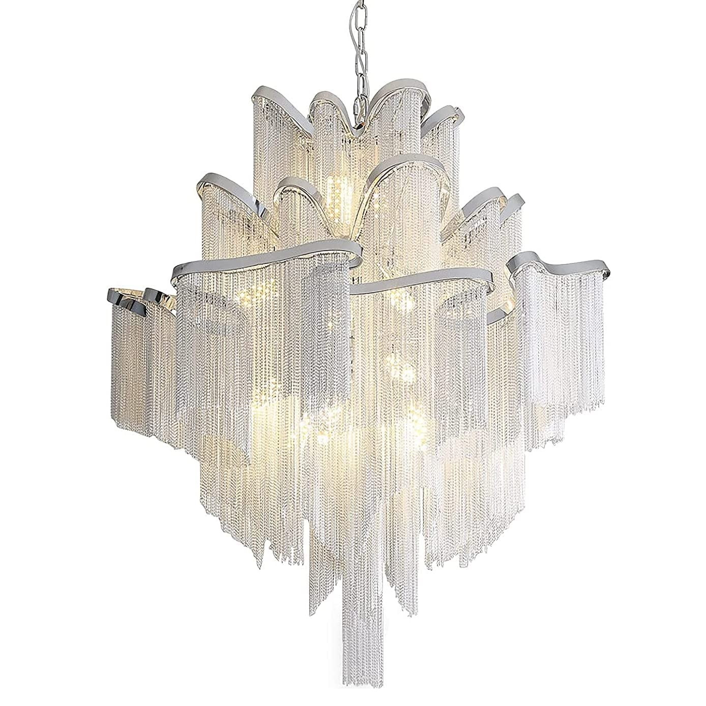 Creative Luxury Aluminum Chain led Ceiling Pendant Lights Modern Chandeliers