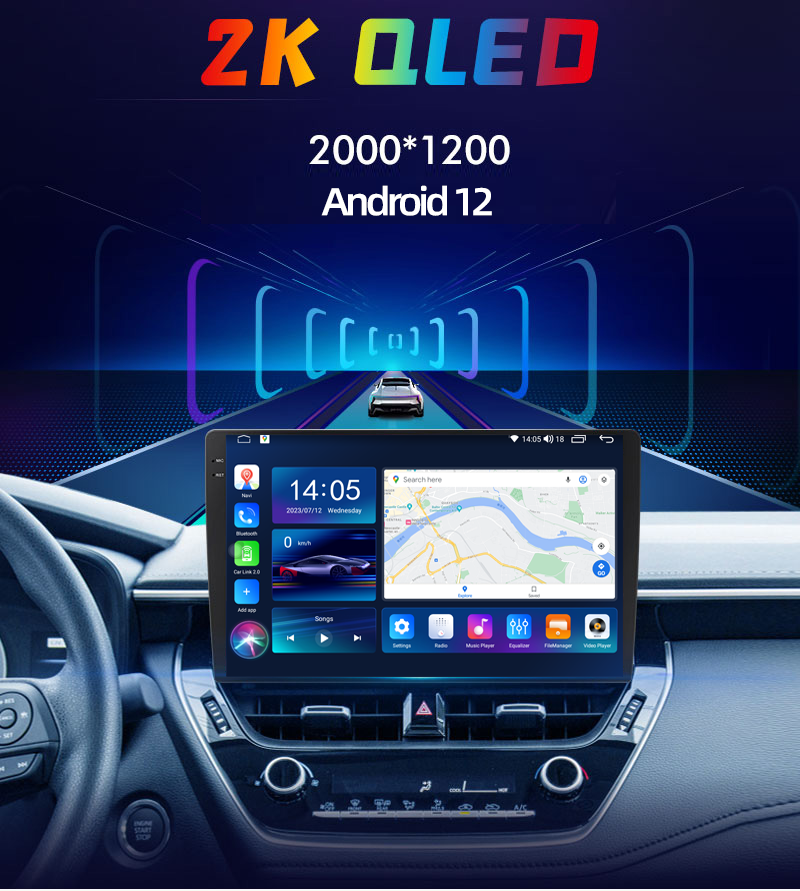 Universal Year 2000*1200 Android Screen Car GPS Navigation System with Built-in ROHM DSP