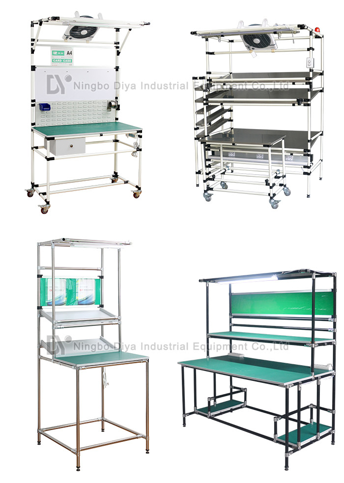 Lean Tube Production Industries Workbench , ESD Safe Workbench Assembly Line