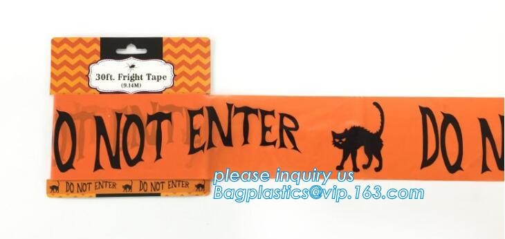 pe no adhesive fright tape halloween Caution Tape yellow warning tape,Custom Printed Halloween Party Decoration Caution