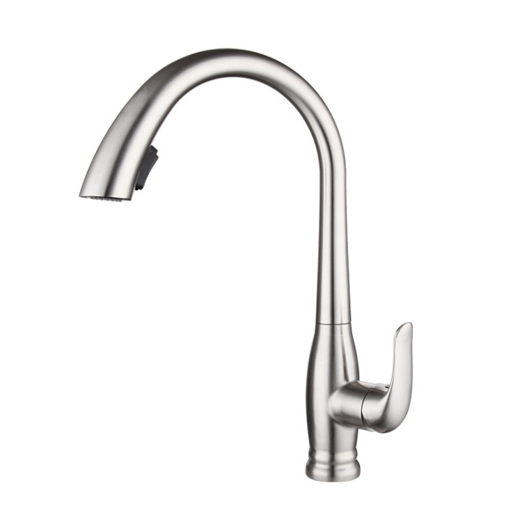 Hot Cold Stainless Steel Kitchen Faucet Single Handle Extendable Kitchen Tap