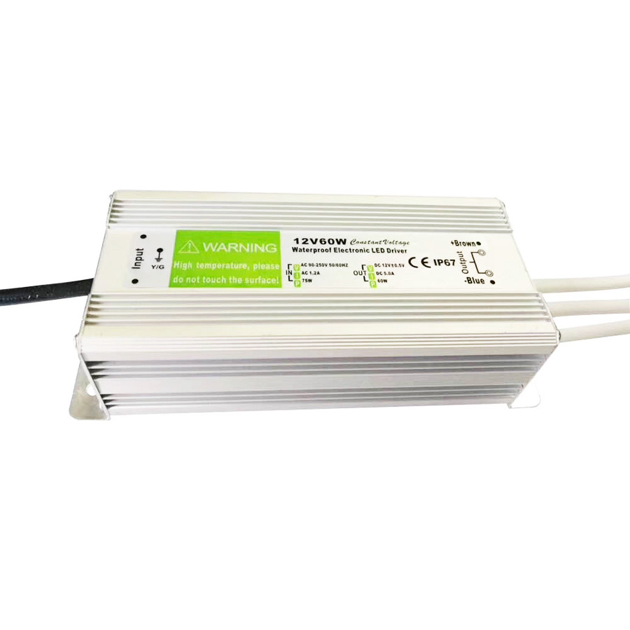 60W Outdoor Waterproof IP67 Power Supply 5A 12V Power Supply For LED Lights