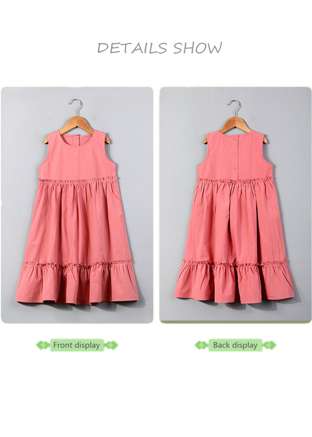 Girls Everyday Casual Dresses Pleated Linen Cotton Kids Summer Children'S Clothing