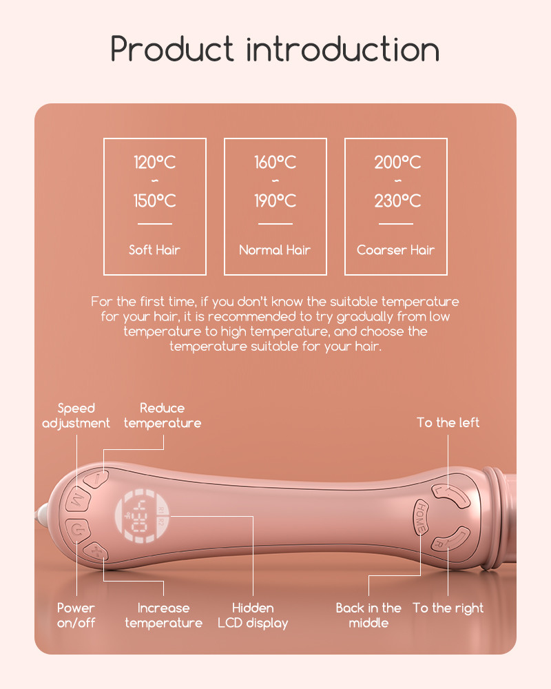 One Roller Fast Heating Curling Iron Wand , Single Tube Hair Curler Crimper
