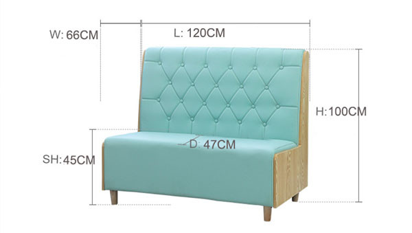 Bistro Cafe Restaurant Pub Table And Chairs Blue Leisure Booth Set UK-CT006
