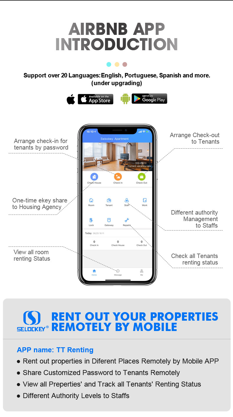 Bluetooth APP WIFI Fingerprint Rim Night Latch Locks