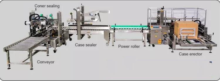 End Of Line Packing Machinery Automatic Carton Unpacking Machine Case Erector
