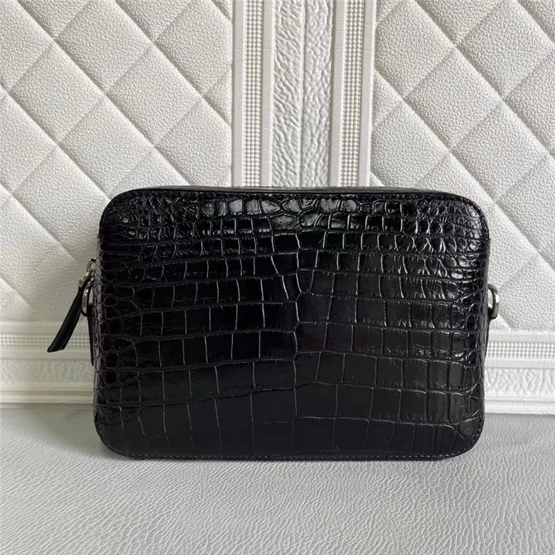 Genuine Crocodile Belly Skin Men Small Flap Bag Waistlets Clutch Purse Exotic Real Alligator Leather Male Shoulder Bag