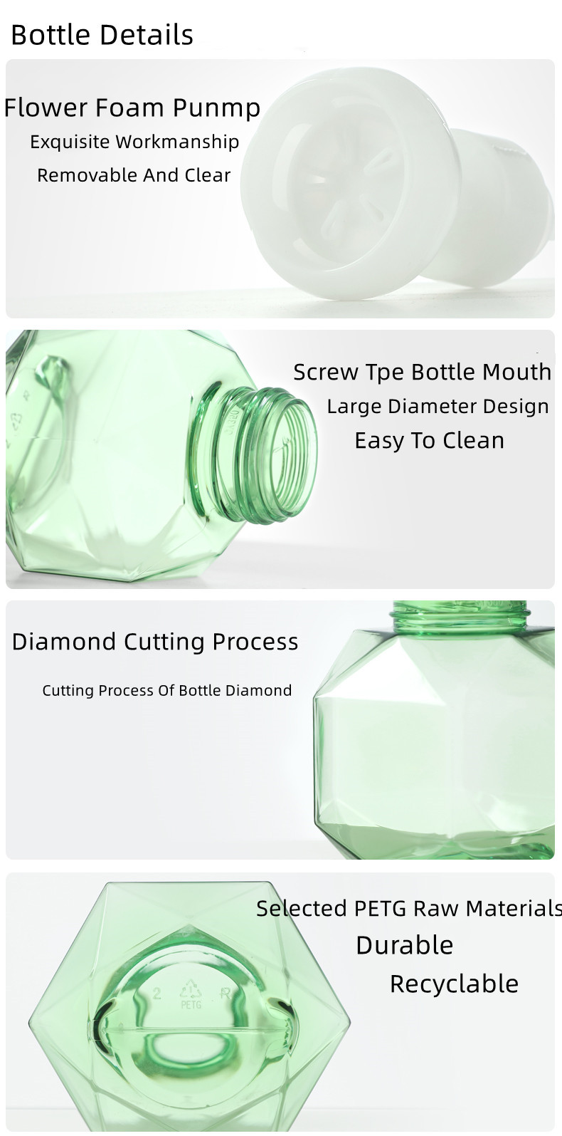 300ml Hand Sanitizer Dispenser Bottles Multi Color Flower Foam Empty Bottle
