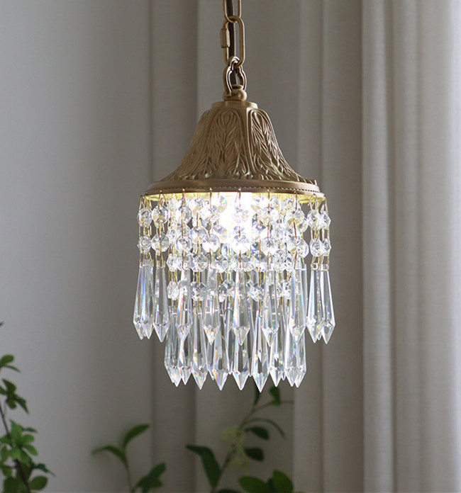 Fashion Modern Pendant Lighting Crystal Glass Hanging Bedside Luxury Bedroom
