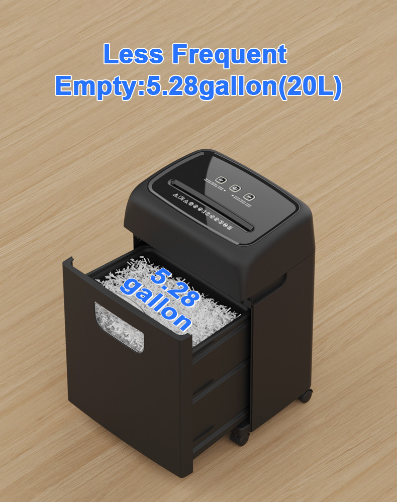 Heavy Duty Paper Shredder 45 Minutes 18 Sheets Cross Cut Office Credit Card Shredders For Office 20-Litre Pullout Bin With 4 Casters