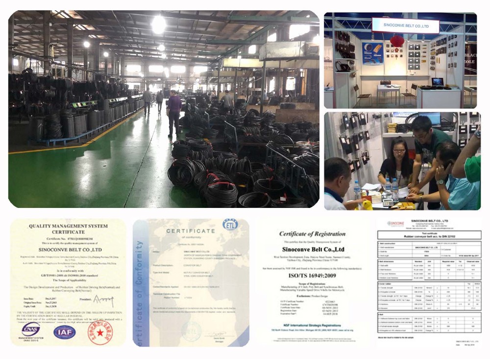 Polyester Cord Reinforced Wrapped Hard Cording Groove Rubber V Belt for Cutting Needs