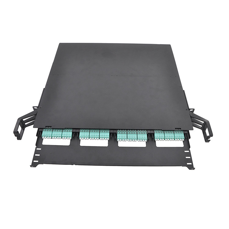 19 Inch Fiber Mpo Cassette Patch Panel 144 Port 1U HDMPO MTP LC