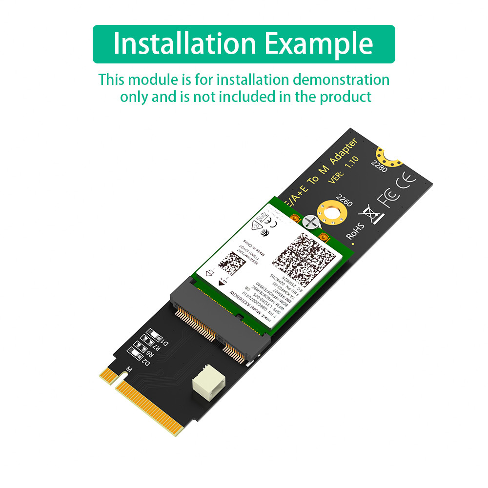 WiFi Bluetooth NGFF A+E Key To M.2 Key M Adapter Mini Pcie SSD Adapter Card
