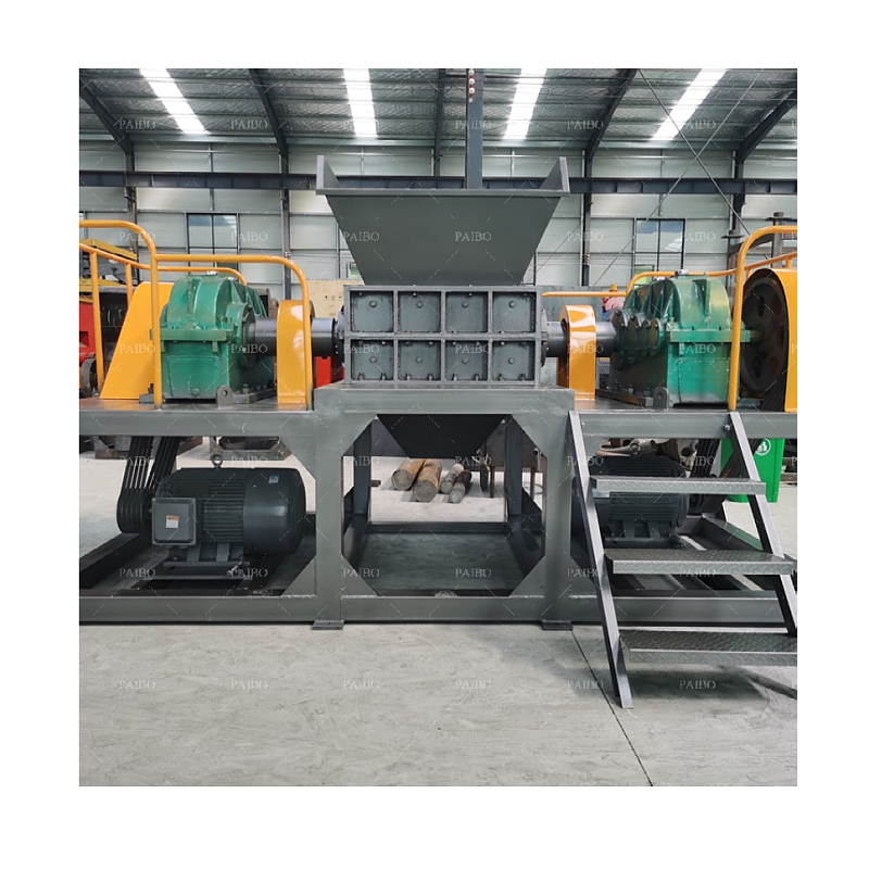 22kW Power Small Tire Waste Plastic Crusher Shredder Design in Building Material Shops