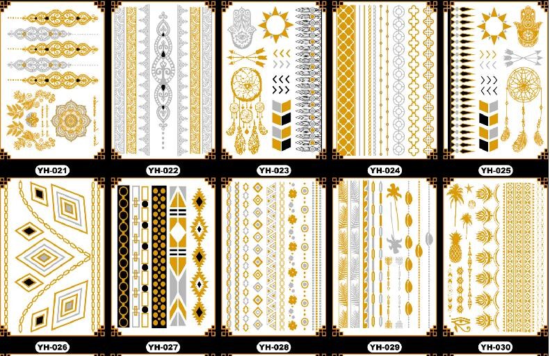 Gold Foil Body Tattoo Sticker