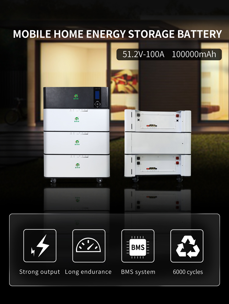 Stacked 51.2v All In One Solar System Off Grid 5kw 48v 100ah Lifepo4 Battery