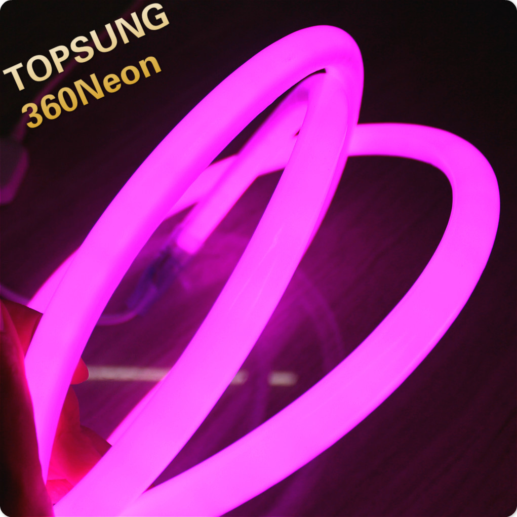 New mini round PVC tube neon light 16mm 360 degree led neon flex DC24V pink