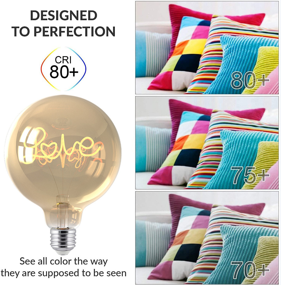 4W G125 Flexible LED Bulb , 230VE27 Love Filament Light Bulb
