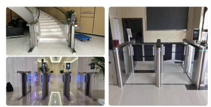40W DC BLDC Motor Swing Gate Turnstile High Security Waist Height SS304 Acrylic 0
