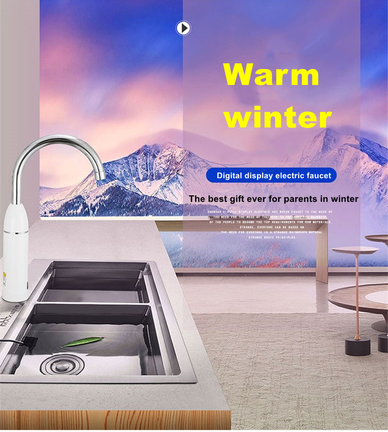 304 SS Digital Control Electric Faucet 0.04-0.5MPA Instant Hot Water Heating