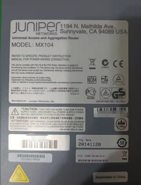 MX104-MX5-AC/MX104-AC Router 80 Gbps Switch Capacity for Seamless Network Performance