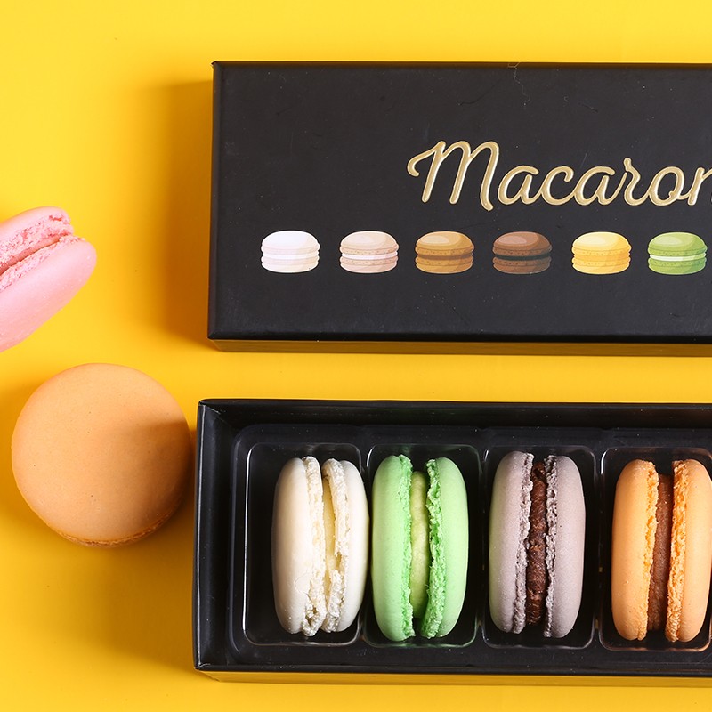 Rectangle Foldable Paper Divider Inserts Box for 12 Macarons Luxury Macaron Gift Box