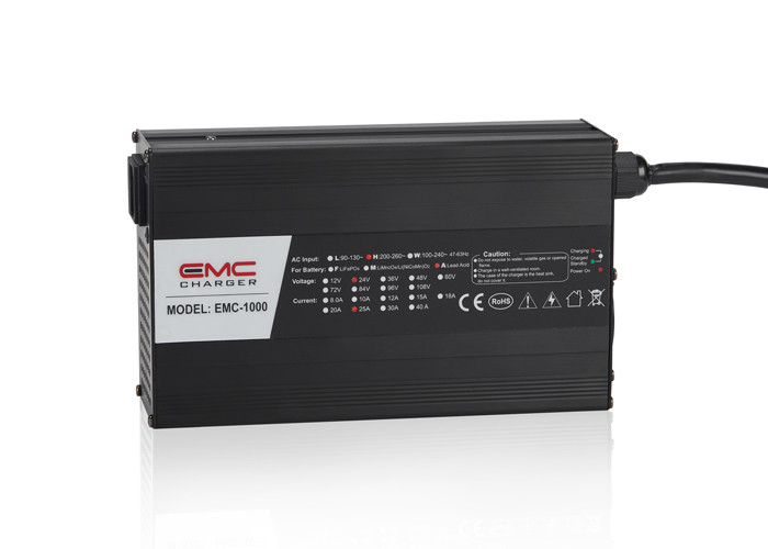 EMC-1000 84V9A Aluminum lead acid/ lifepo4/lithium battery charger for golf cart, e-scooter