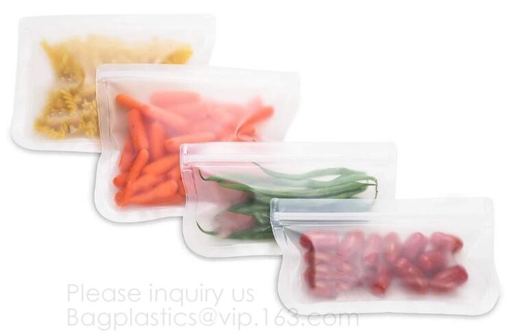 Reusable BPA Free Food Grade Preservation Storage Silicone Food Fresh Bag,Silicone Plastic Packaging Food Zip Silicon Fr