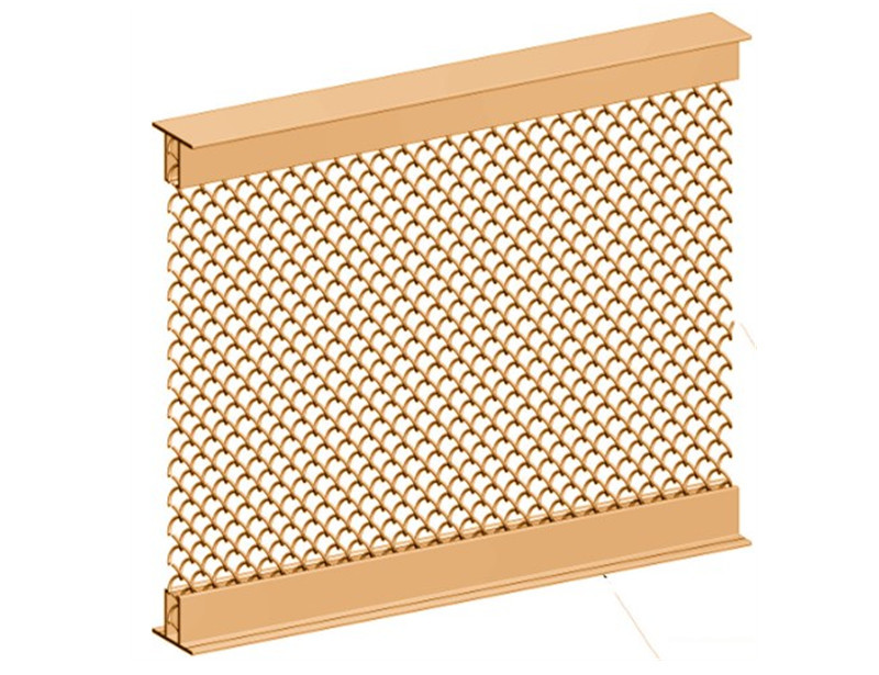 Copper Aluminum Metal Coil Drapery , Wire Mesh Curtains For Interior Partition