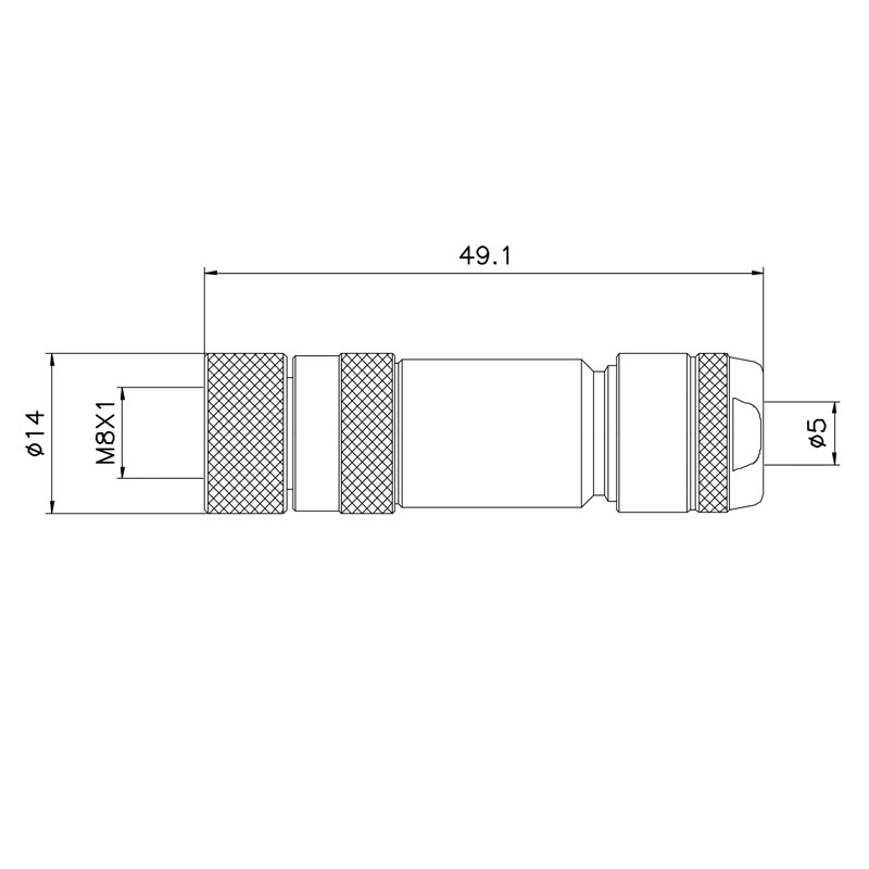 M8 Female 3 Pin 3pin 3p Attachable Assembly Round Circular Connector ip67 M8 Straight Hole Metal Plug 3P