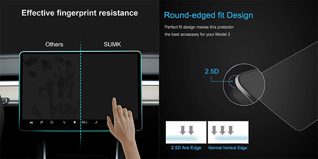 For Tesla Model 3 Y 9H hardness Safe anti shatter Center Control Touch Screen Car Navigation Tempered Glass Screen