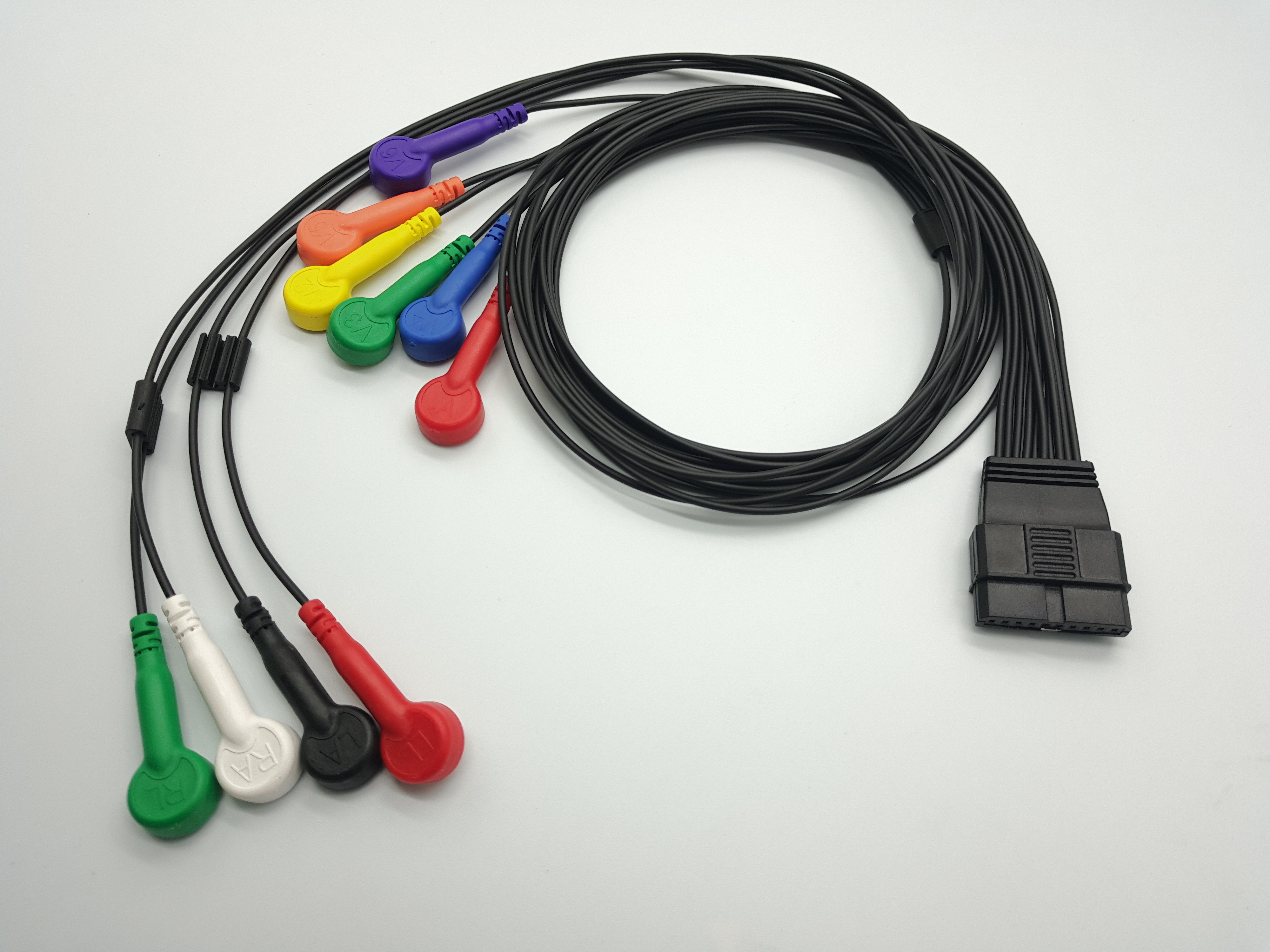 TPU 10 Lead IEC AHA Snap ECG Cable 1m For Schiller MS-12
