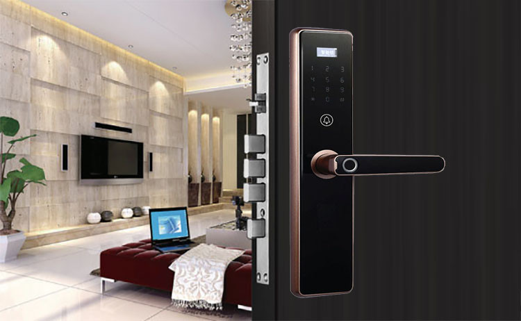 Alkaline Battery Smart Fingerprint Door Lock FCC Anti Theft With Tuya App