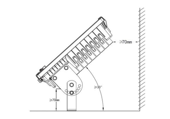 Efficient LEDs 140lm/W symmetric optic IP65/IK08 200W Industrial LED Flood Light 4