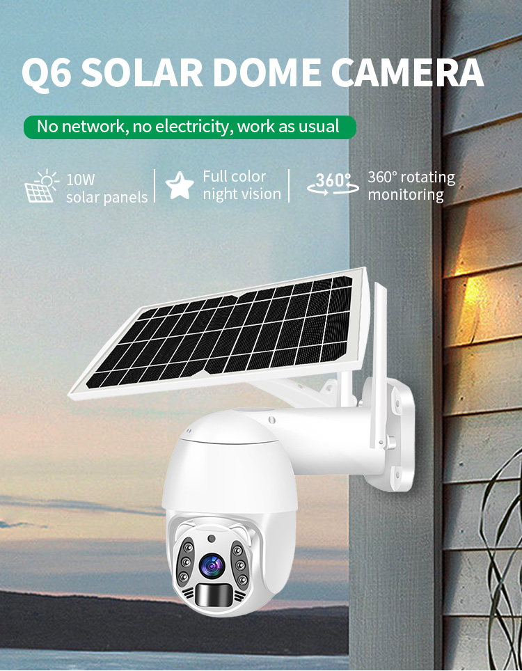 1080P Wifi Outdoor 4X Digital Zoom AI Human Detect Wireless Solar Camera H.265 P2P Audio 2MP 3MP