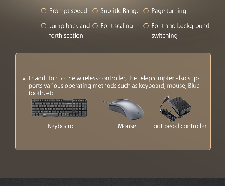 Self-Check Dual Screen 24" Autocue Teleprompter for Broadcasting Studio OEM/ODM Supported