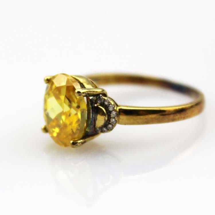 Rose Gold Plated Sterling Silver Red Cubic Zircon Ring (R251)