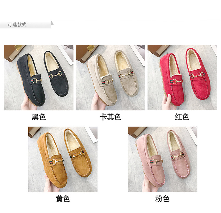 Warm Women's Casual Loafers , Soft Bottom Plus Velvet Flat Shoes New Styles