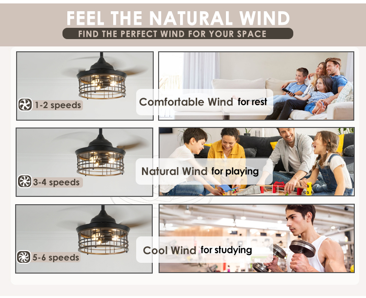LED Light Source 36-inch Ceiling Fan with Retractable Blades and 100% Copper Motor