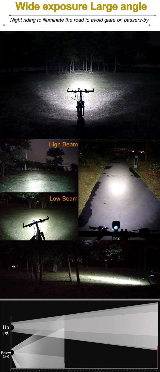 5200mAh Battery Mountain Bike Night Lights 3000 Lumen Bicycle LED Flashlight